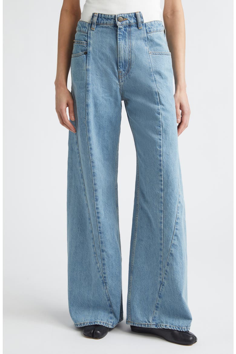 Décortiqué Wide Leg Jeans, Main, color, MEDIUM BLU STONE WASH