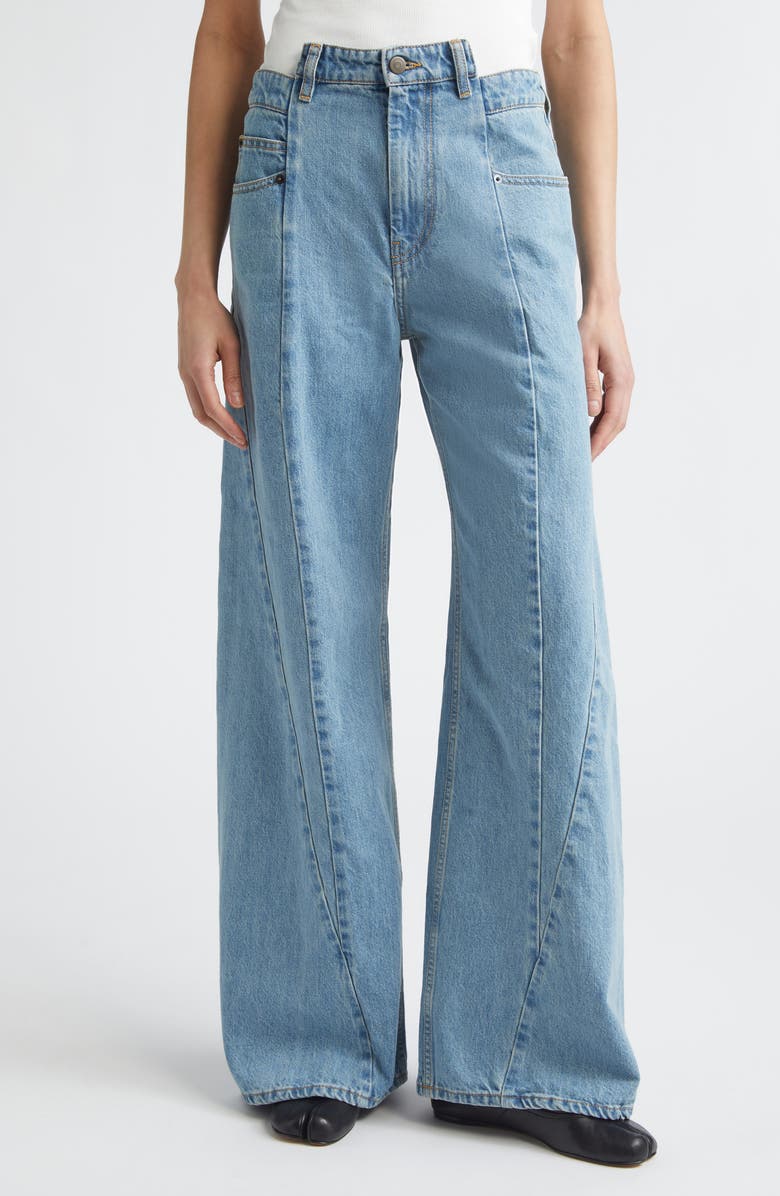 Maison Margiela Décortiqué Wide Leg Jeans, Main, color, Medium Blu Stone Wash