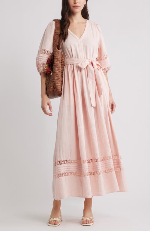 Caslonr Caslon(r) Belted Cotton Maxi Dress In Pink