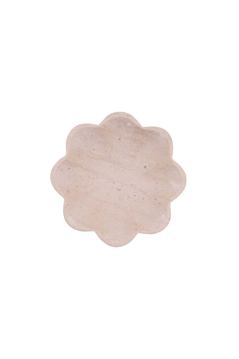Abigail Scallop Marble Bowl & Spoon Set of 2, Alternate, color, Beige