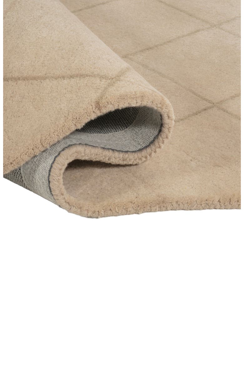 Bean Modern Plaid Grid Handwoven Wool Area Rug, Alternate, color, Beige/Light Brown