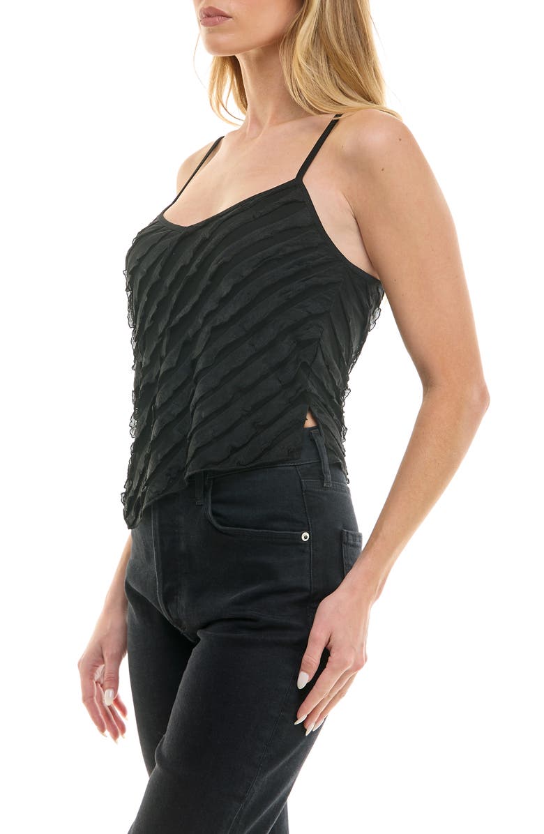 Urban Social Angled Ruffle Camisole, Alternate, color, Black