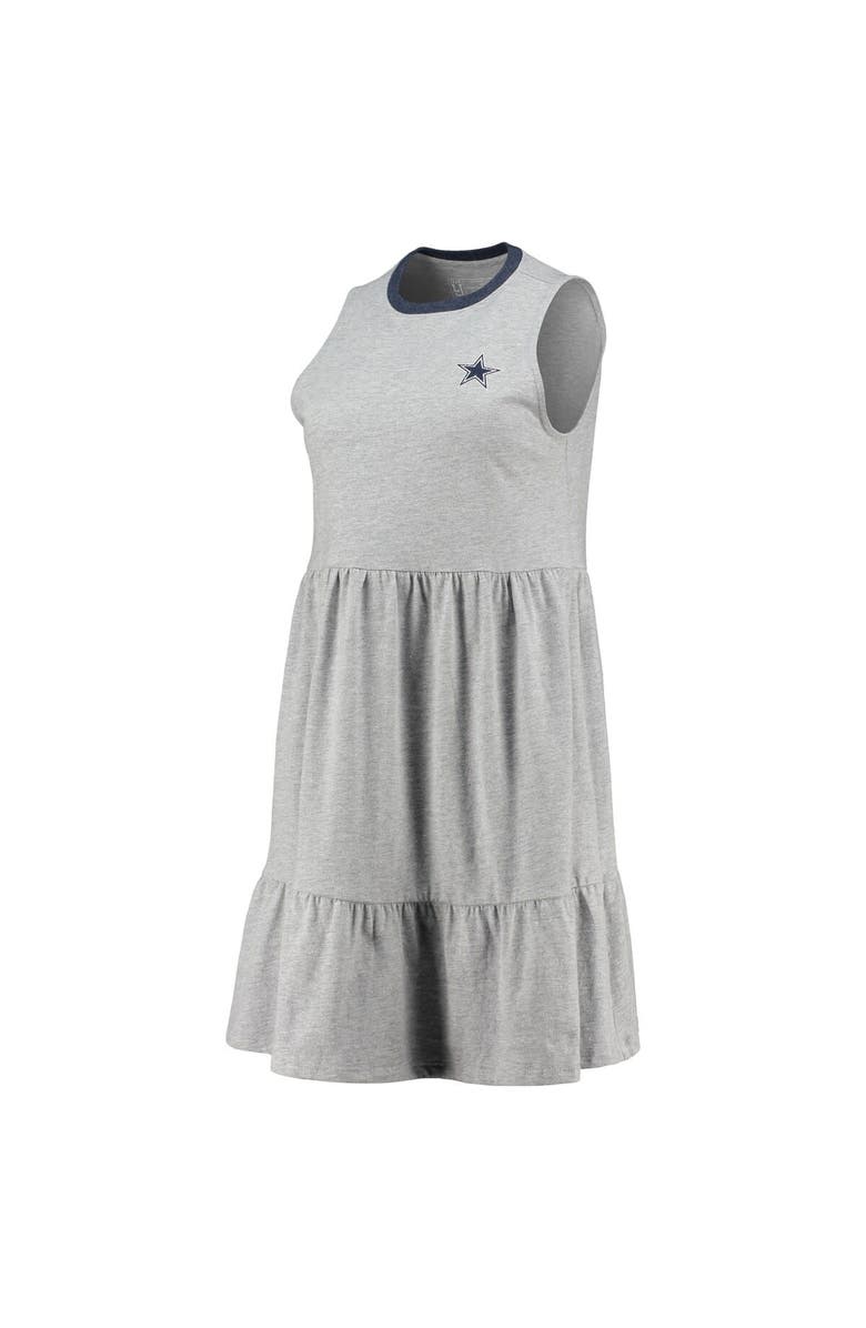 LAUREN JAMES Women's Lauren James Heathered Gray Dallas Cowboys Tiered Dress, Alternate, color, 