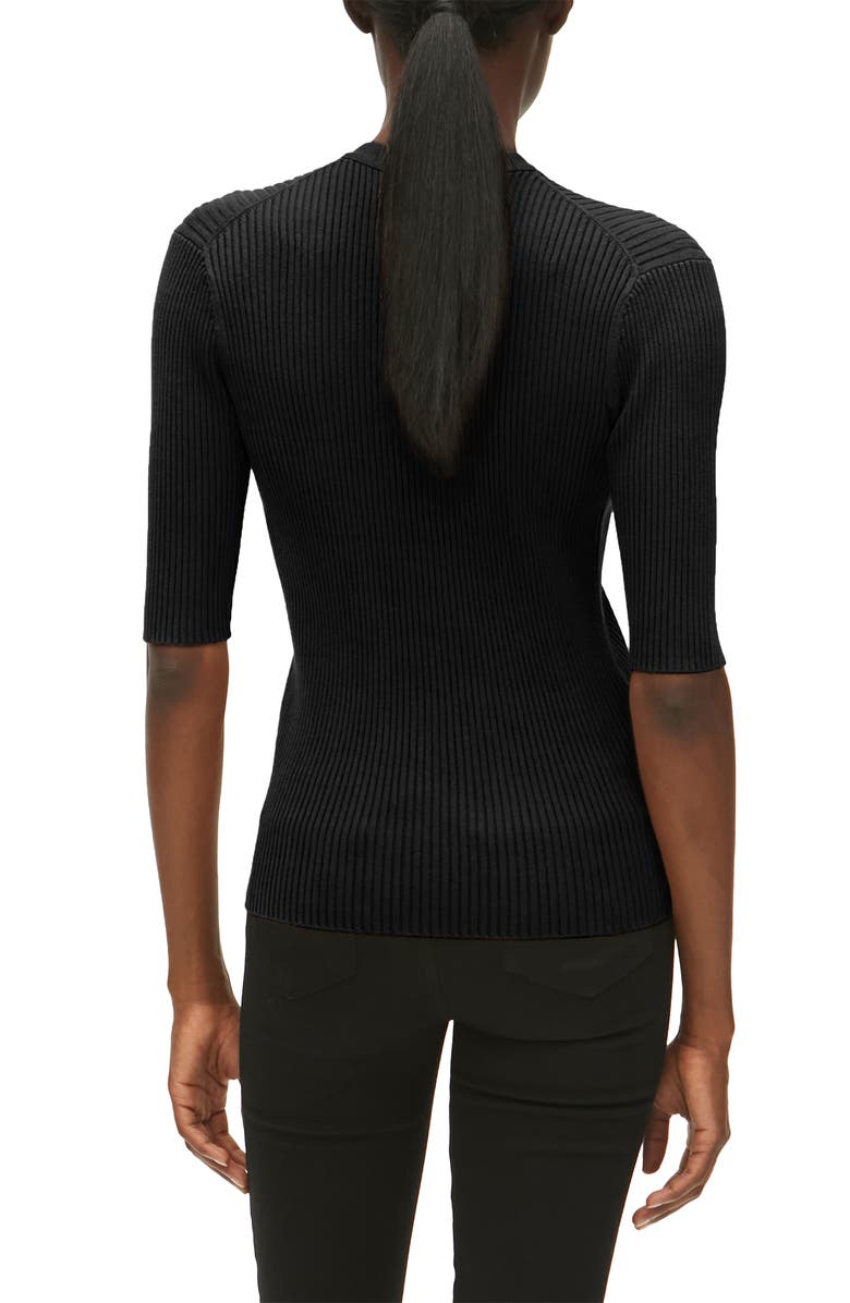 Michael Stars Jeanny Rib Top, Alternate, color, Black