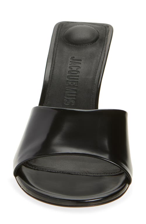 Jacquemus 70mm Leather Open-toe Mules In Black