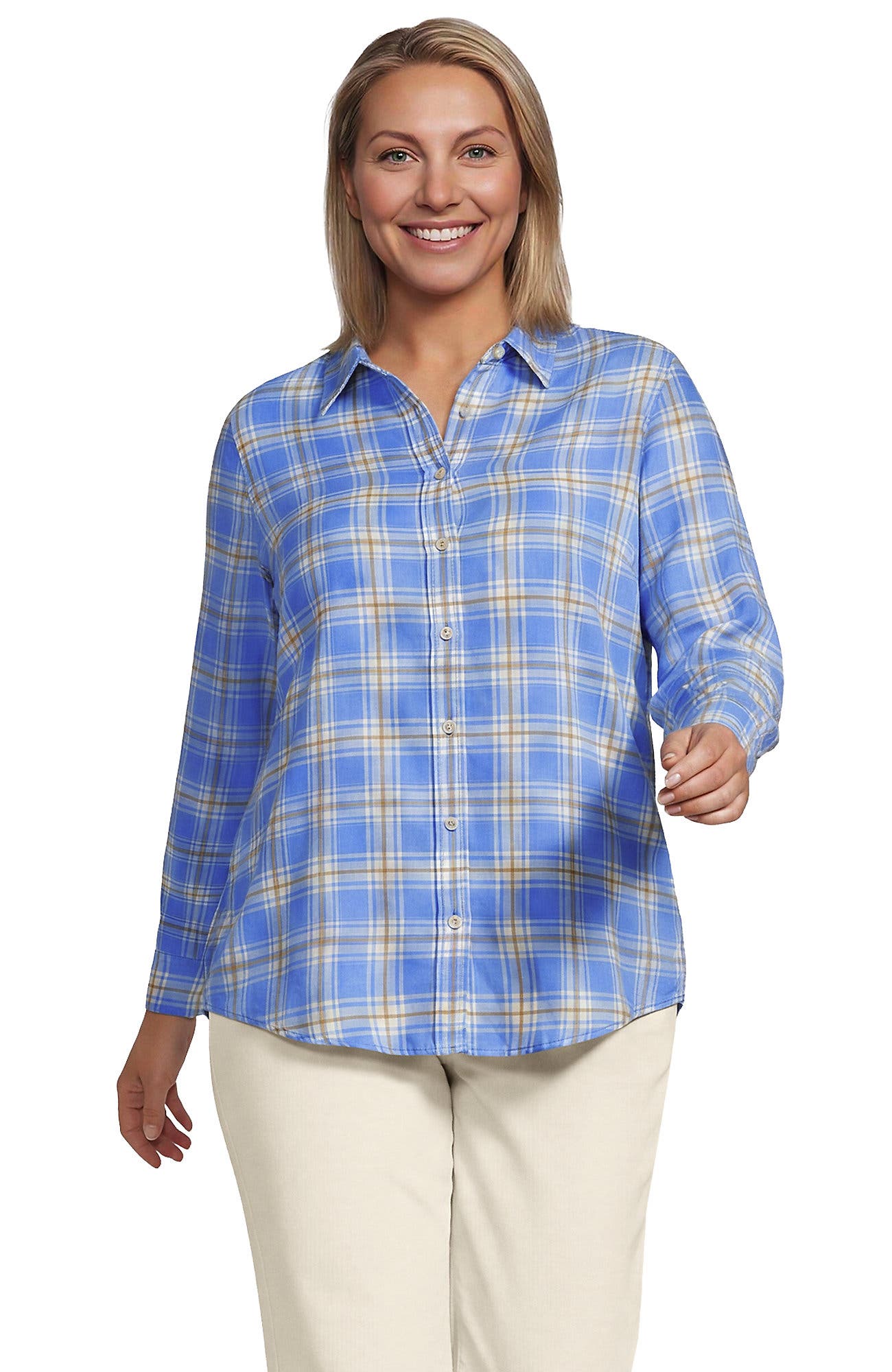 Blue/Ivory Plaid
