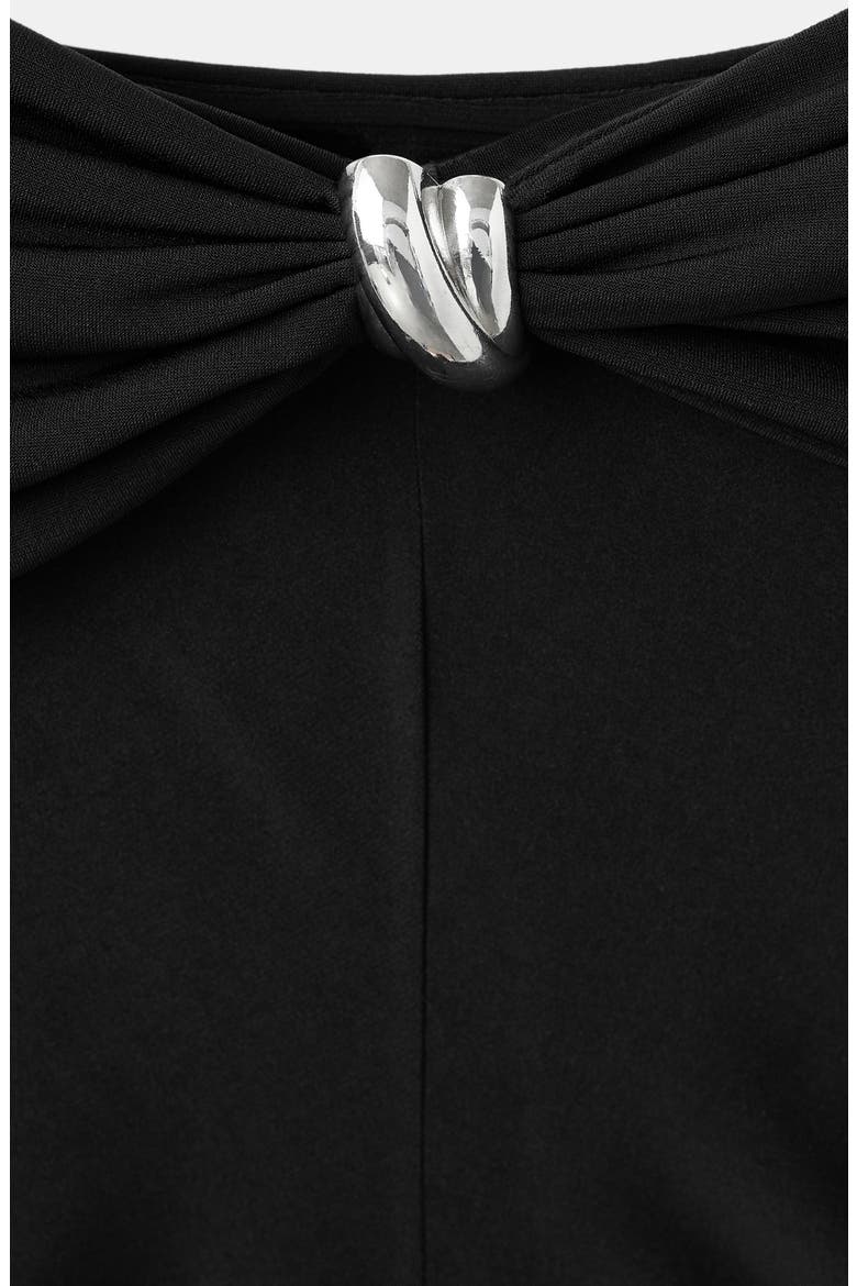 Metallic Off the Shoulder Top, Alternate, color, BLACK