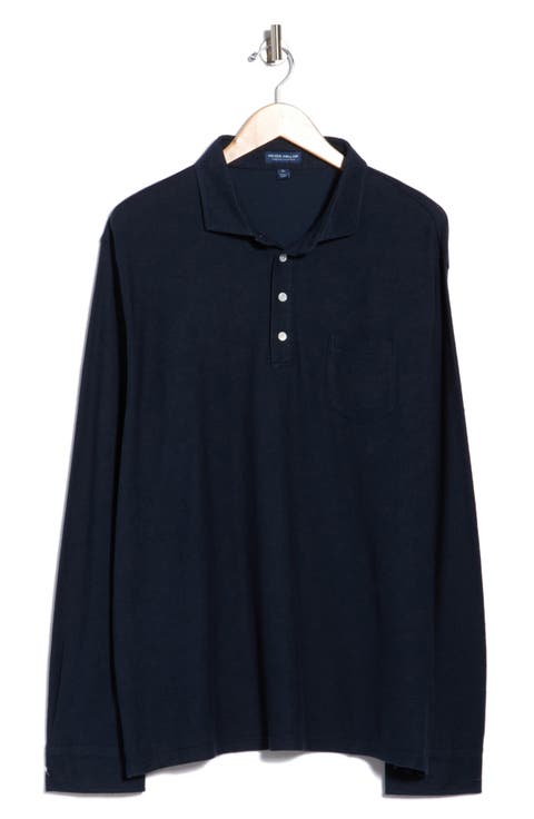 Croxley Long Sleeve Cotton & Linen Pocket Polo