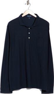 Peter Millar Croxley Long Sleeve Cotton & Linen Pocket Polo
