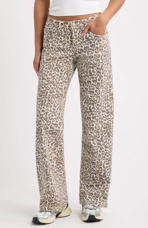 Britney Camo Low Rise Wide Leg Jeans