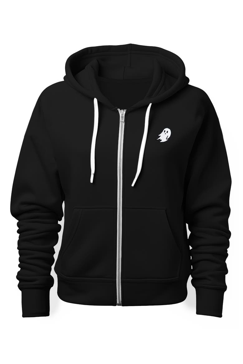 Ghost Zip Hoodie, Main, color, Black
