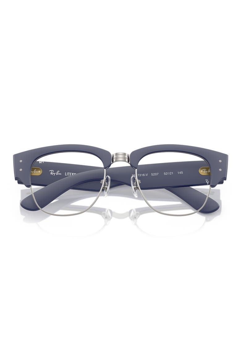 Mega Clubmaster Liteforce 50mm Square Optical Glasses, Alternate, color, GUNMETAL