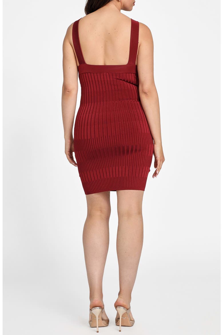 Janet Rib Sweater Minidress, Alternate, color, DARK JAM RED
