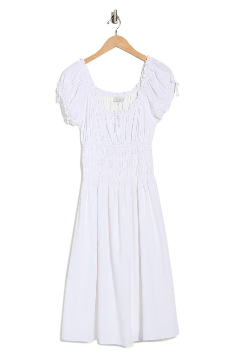 Smocked Midi Dress, Alternate, color, IVORY