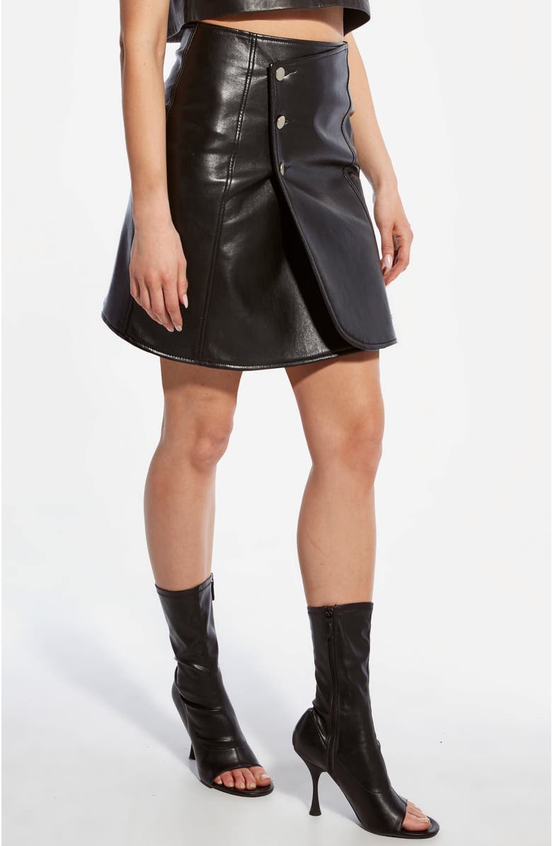 AS by DF Allison Recycled Leather Skirt, Main, color, Black