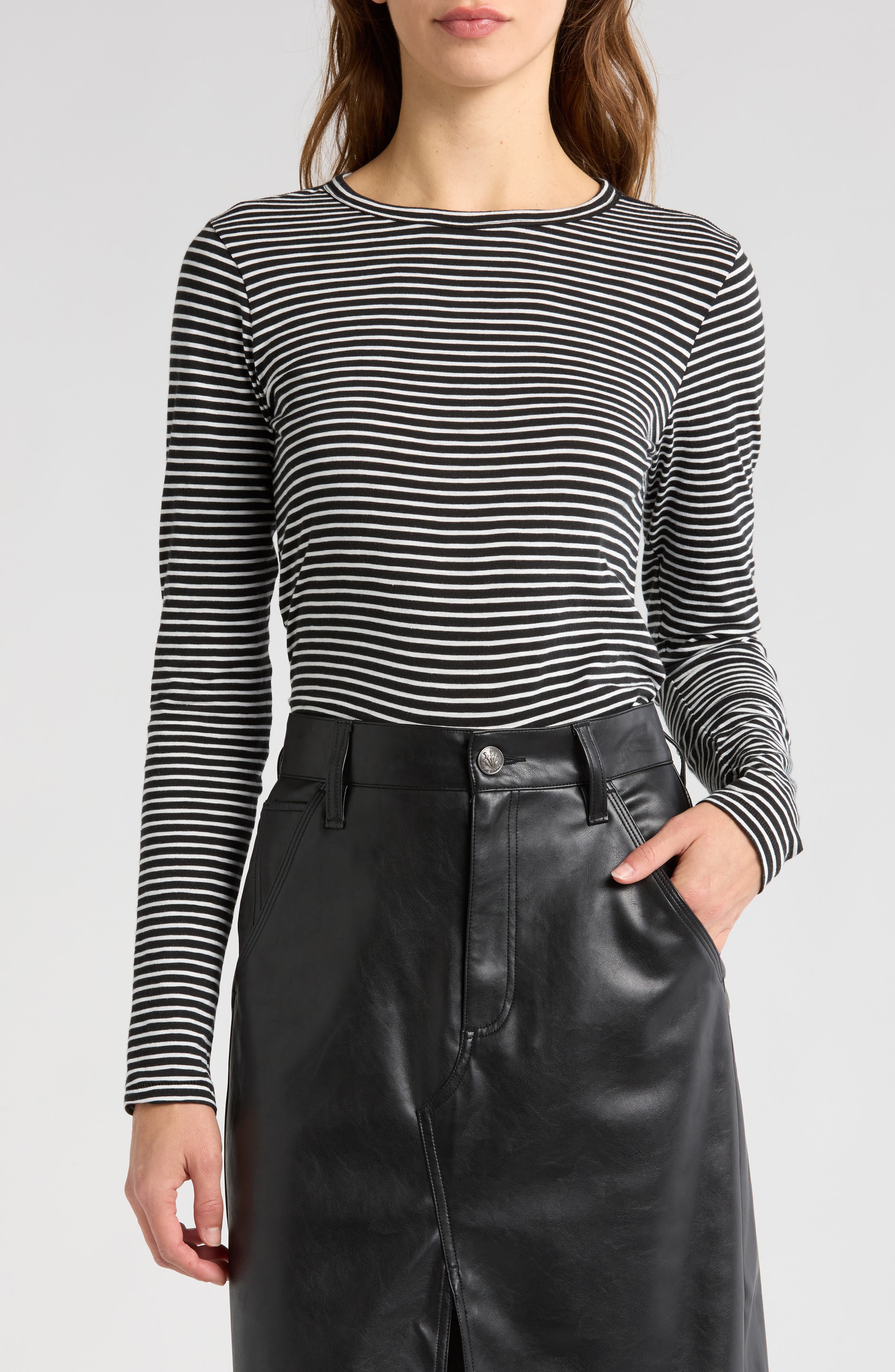 rag & bone Long Sleeve Slub Knit Top