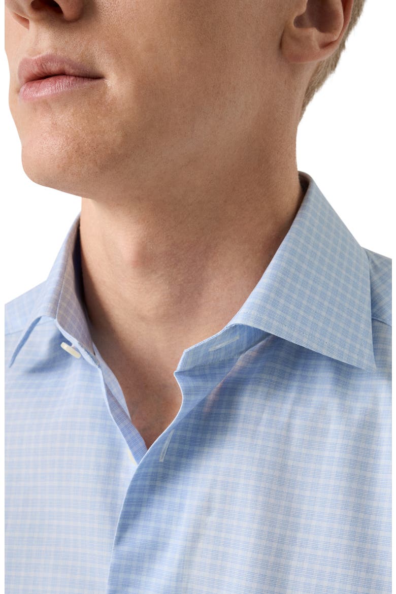 Contemporary Fit Check Fine Cotton Twill Dress Shirt, Alternate, color, DARK BLUE
