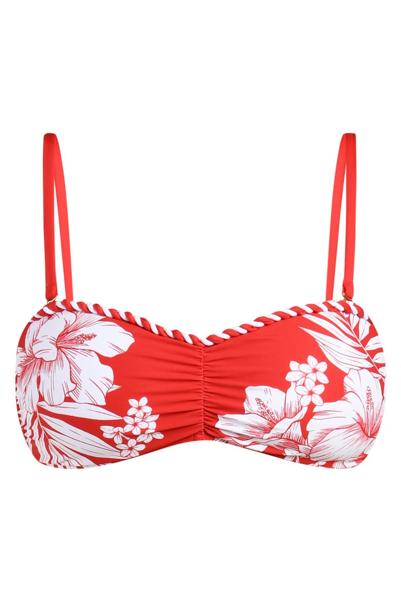 Mariner Bandeau Bikini Top, Alternate, color, RUBY
