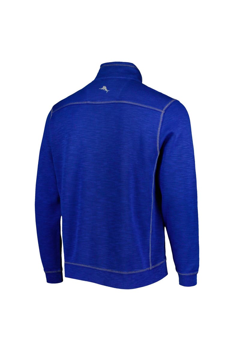 Men's Tommy Bahama Royal Kansas Jayhawks Sport Tobago Bay Tri-Blend Mock Neck Half-Zip Jacket, Alternate, color, Royal
