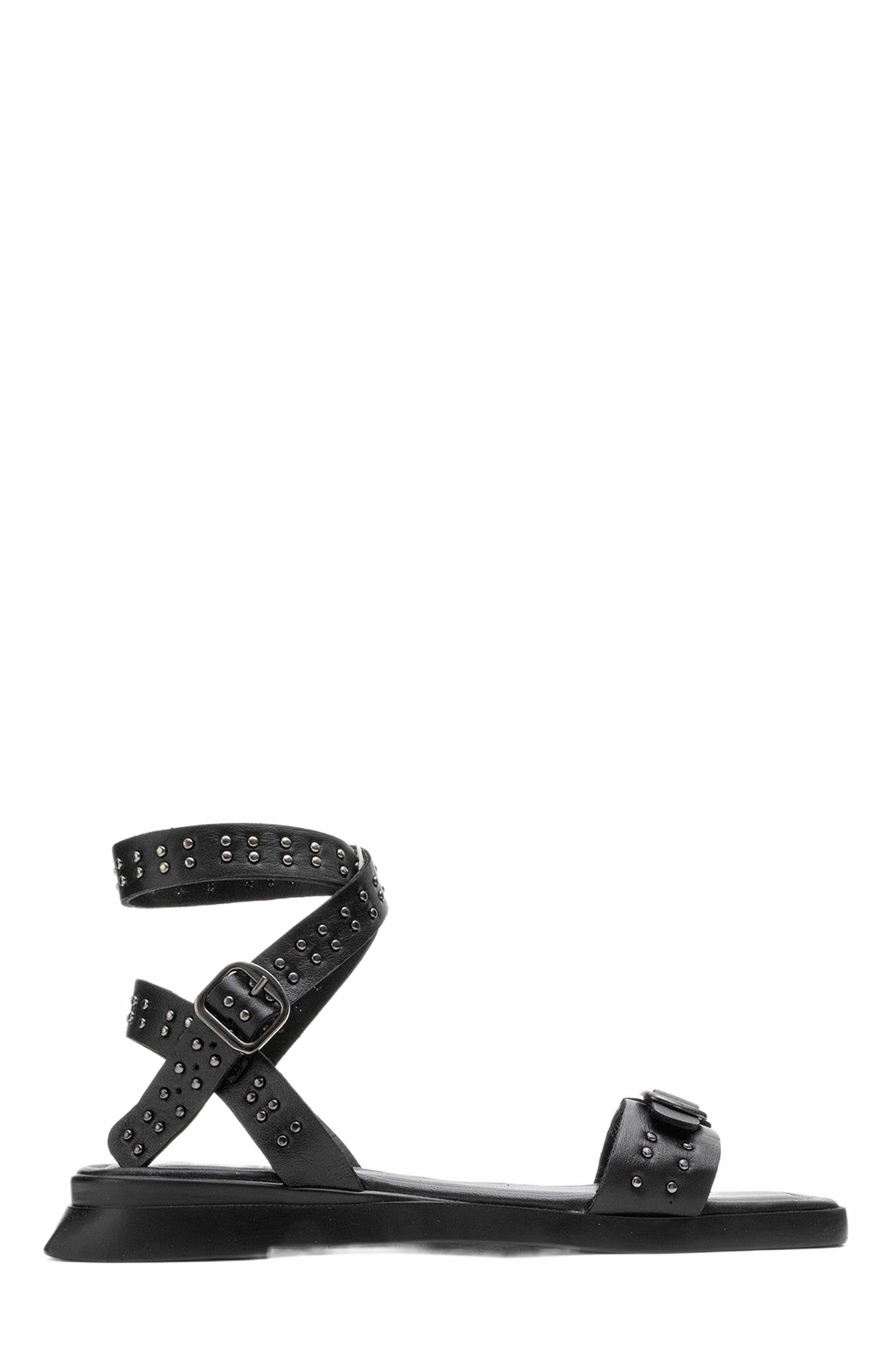 Forever & Always Shoes Carril Leather Sandal, Main, color, Black Leather