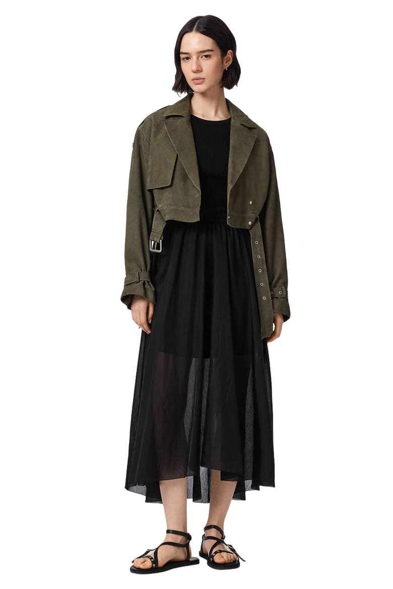 Ophelia Suede Jacket, Alternate, color, CALEDON GREEN