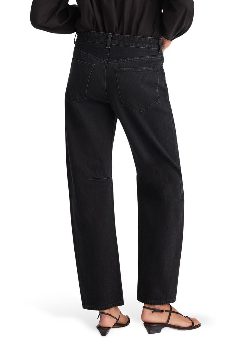 The Darted Barrel Leg Jeans, Alternate, color, WASHED BLACK