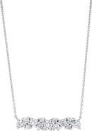 Crislu Brilliant Cubic Zirconia Bar Pendant Necklace