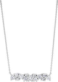 Crislu Brilliant Cubic Zirconia Bar Pendant Necklace