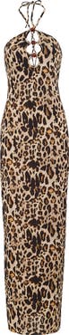 Agua Bendita Elise Print Keyhole Halter Cover-Up Maxi Dress