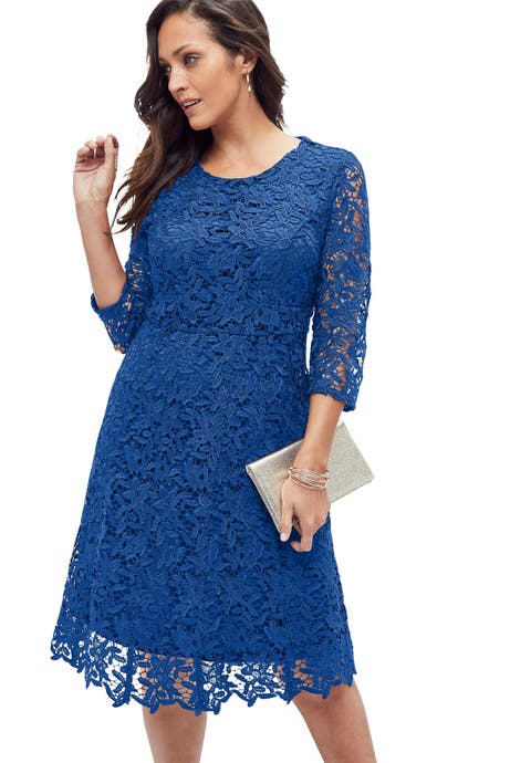 Lace Fit & Flare Dress (Plus)