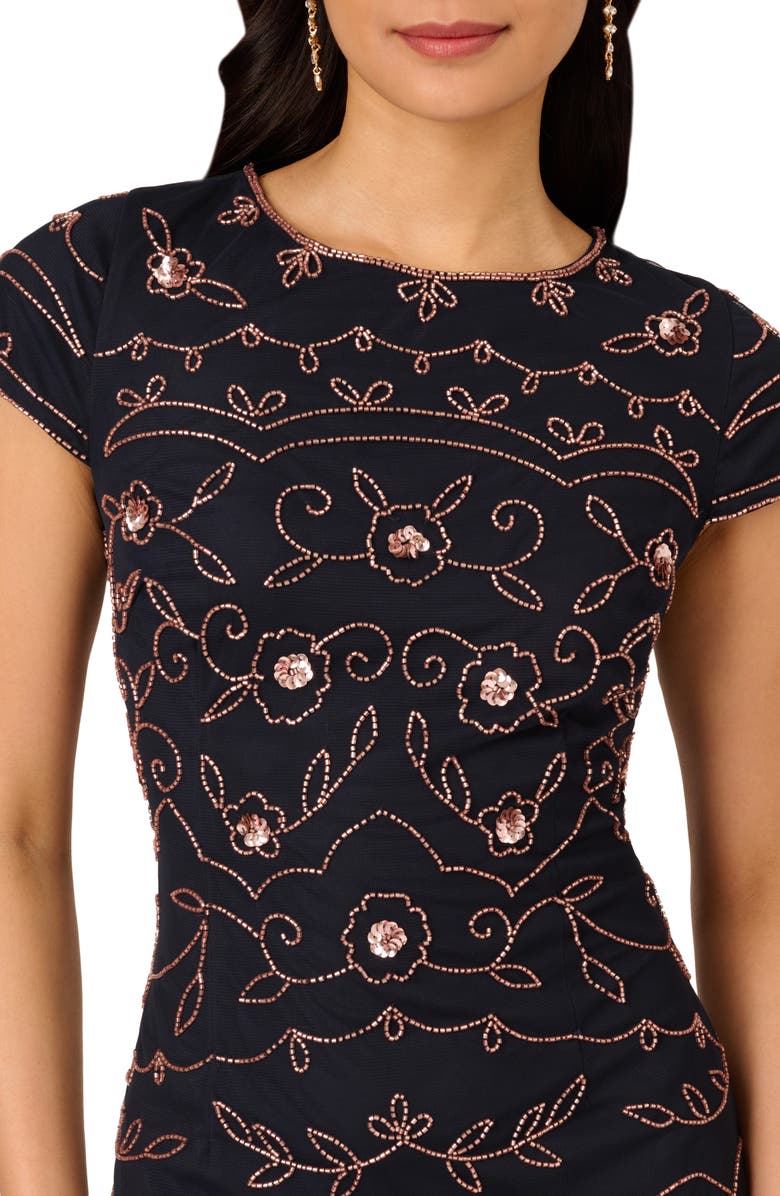 Adrianna Papell Beaded Sheath Cocktail Dress, Alternate, color,