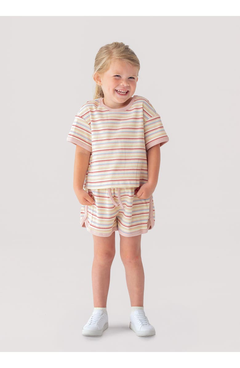Mabel + Honey Sunset Sherbet Short Sleeve Two Piece Set, Alternate, color, Pink