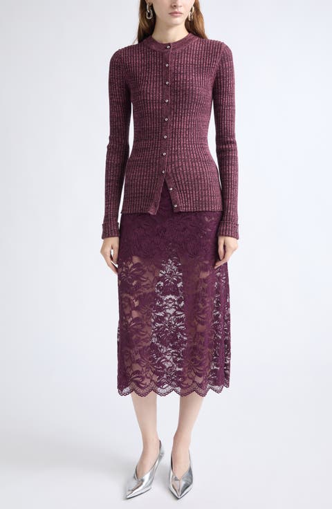 Ribbed Wool & Silk Cardigan
