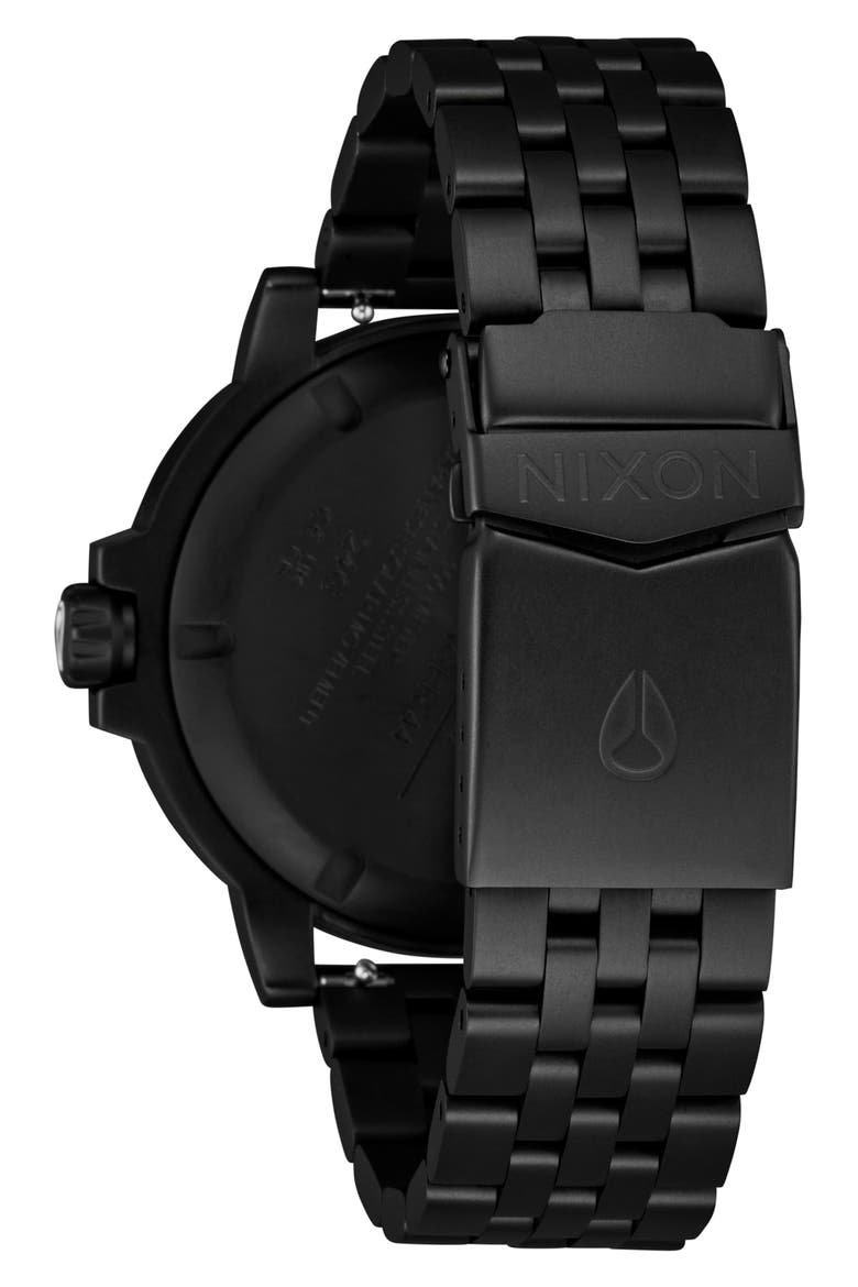 The Stinger Dive Bracelet Watch, 44mm, Alternate, color, ALL MATTE BLACK / BLACK
