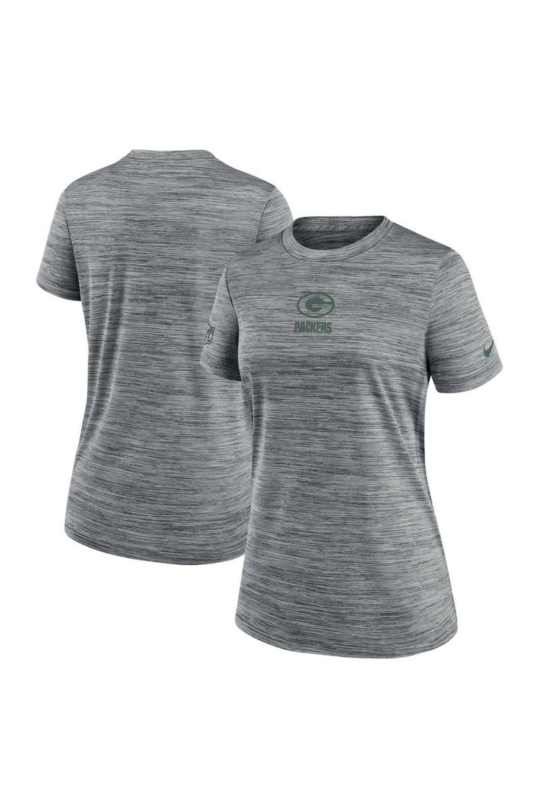 Women's Nike Gray Green Bay Packers Sideline Velocity Performance T-Shirt, Alternate, color, Gray
