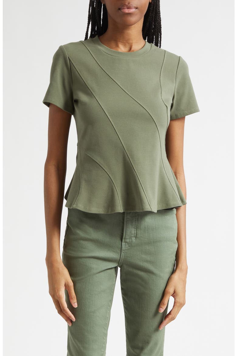 Syverin Stretch Cotton Peplum T-Shirt, Main, color, STONE ARMY