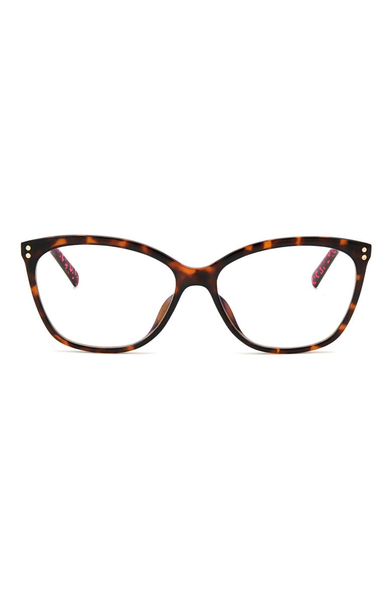 milena 55mm blue light blocking reading glasses, Main, color, DARK HAVANA