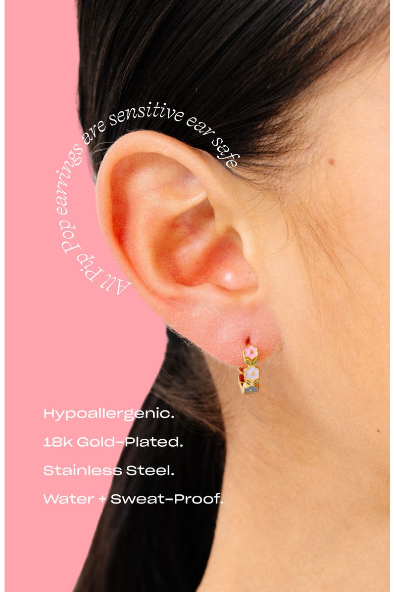 Girls' Flower Hoop Hypoallergenic Earring, Alternate, color, Gold