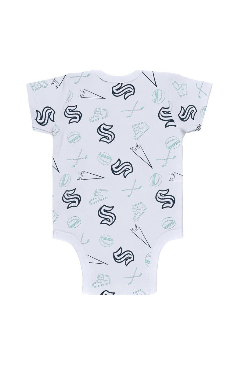 WEAR by Erin Andrews Newborn & Infant WEAR by Erin Andrews Gray/White/Navy Seattle Kraken Three-Piece Turn Me Around Bodysuit & Pants Set, Alternate, color, Gray
