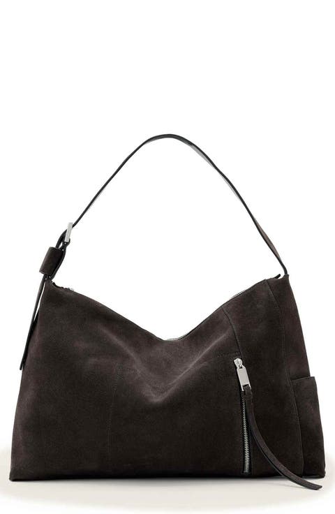 Medium Alba Suede Shoulder Bag