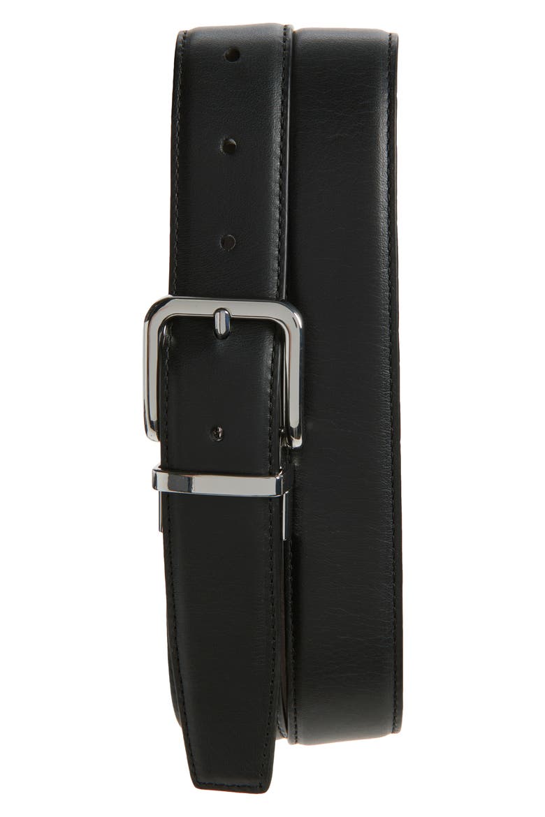 Alex Reversible Leather Belt, Main, color, BLACK