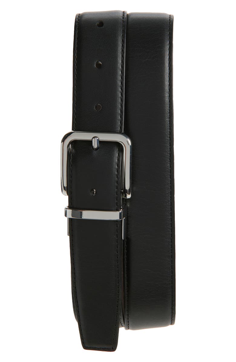 Vince Alex Reversible Leather Belt, Main, color, Black