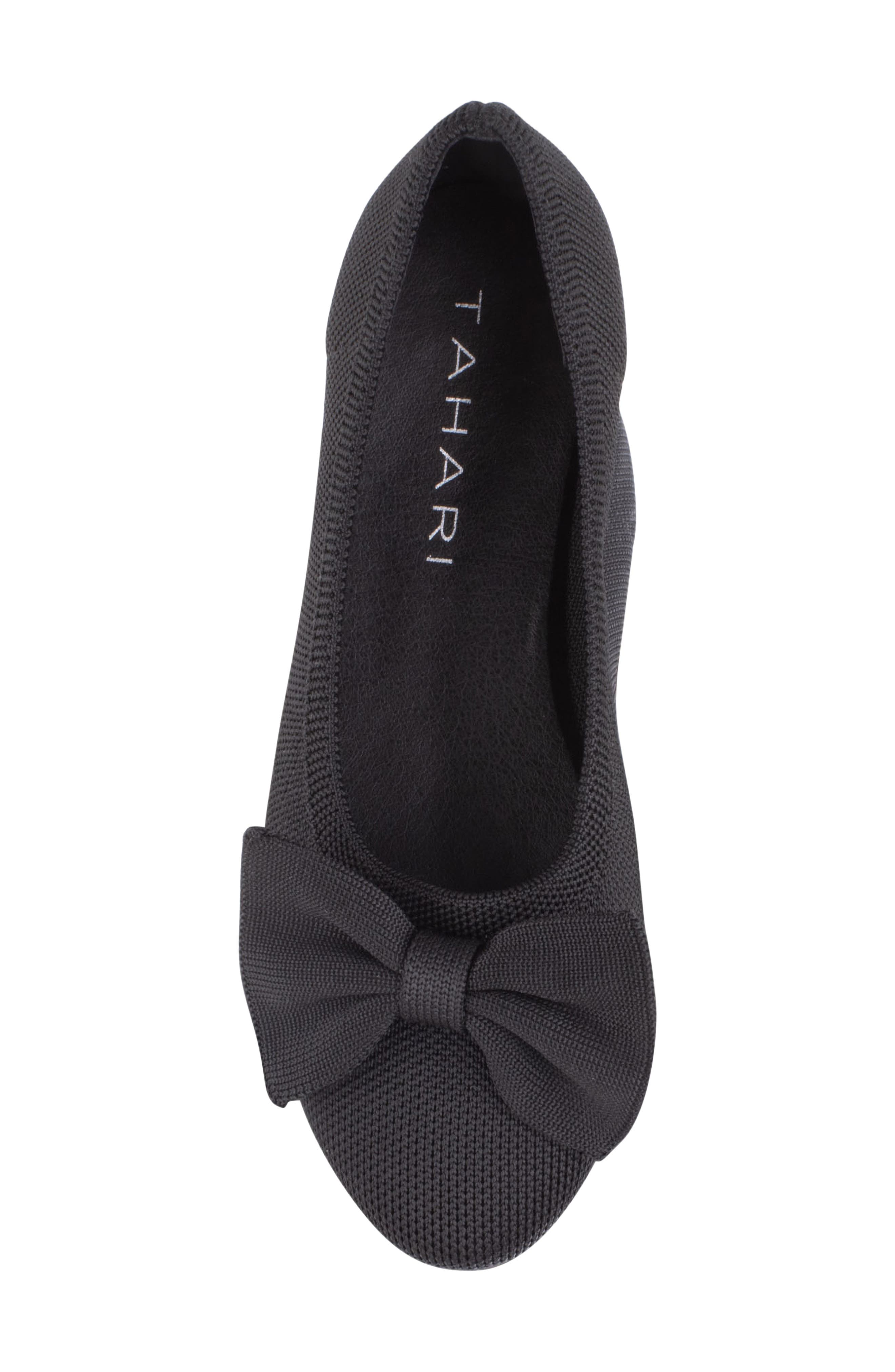 Tahari Casablanca Bow Flat, Alternate, color, Black