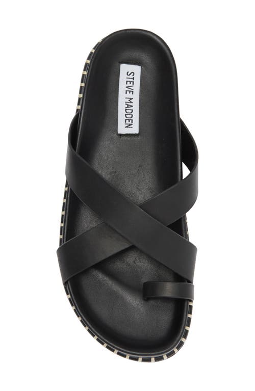 Steve Madden Viena Slide Sandal In Black Leather