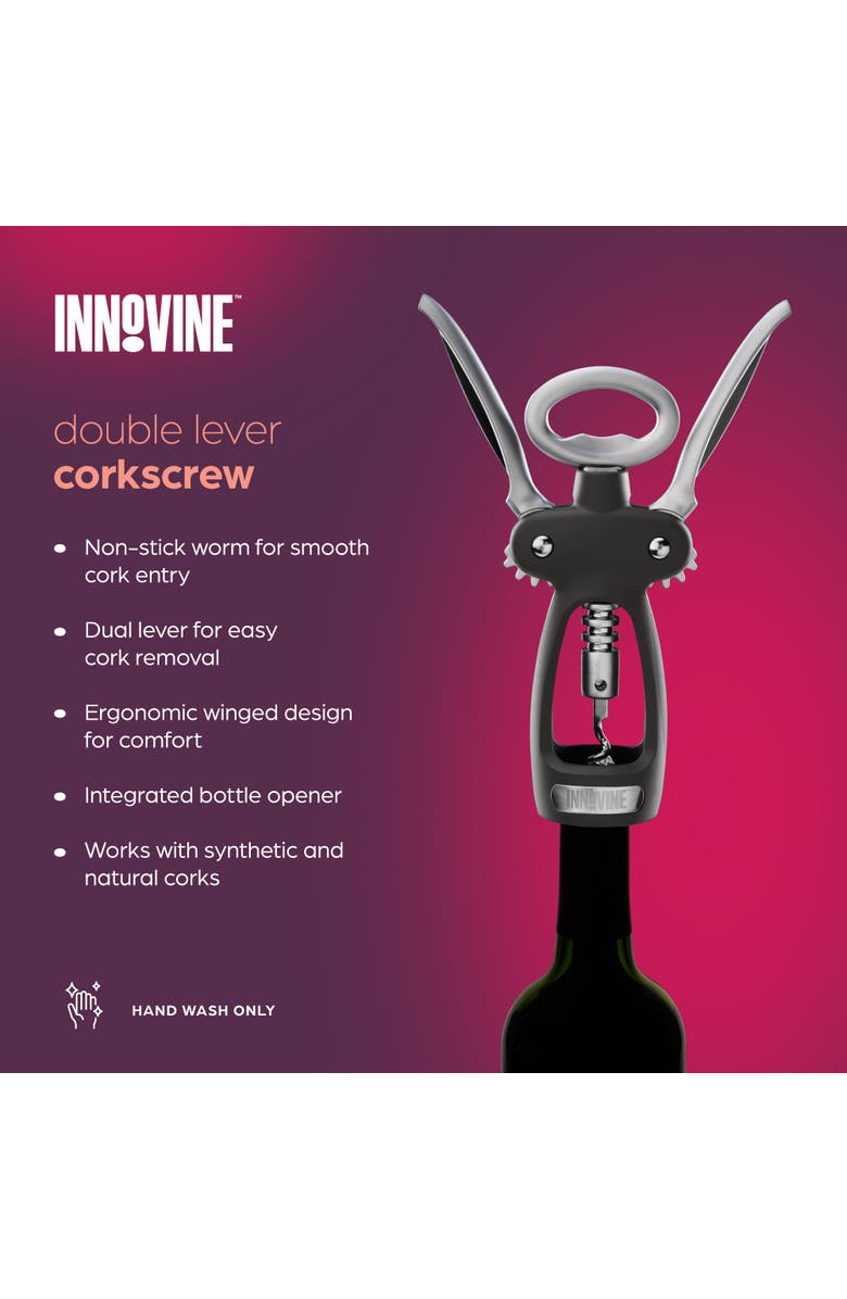 Innovine Double Lever Corkscrew, Alternate, color, Grey