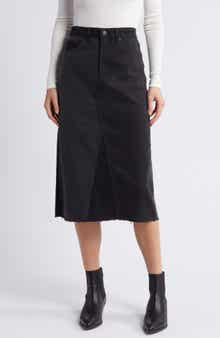 Highland Two-Tone Denim Midi Skirt
