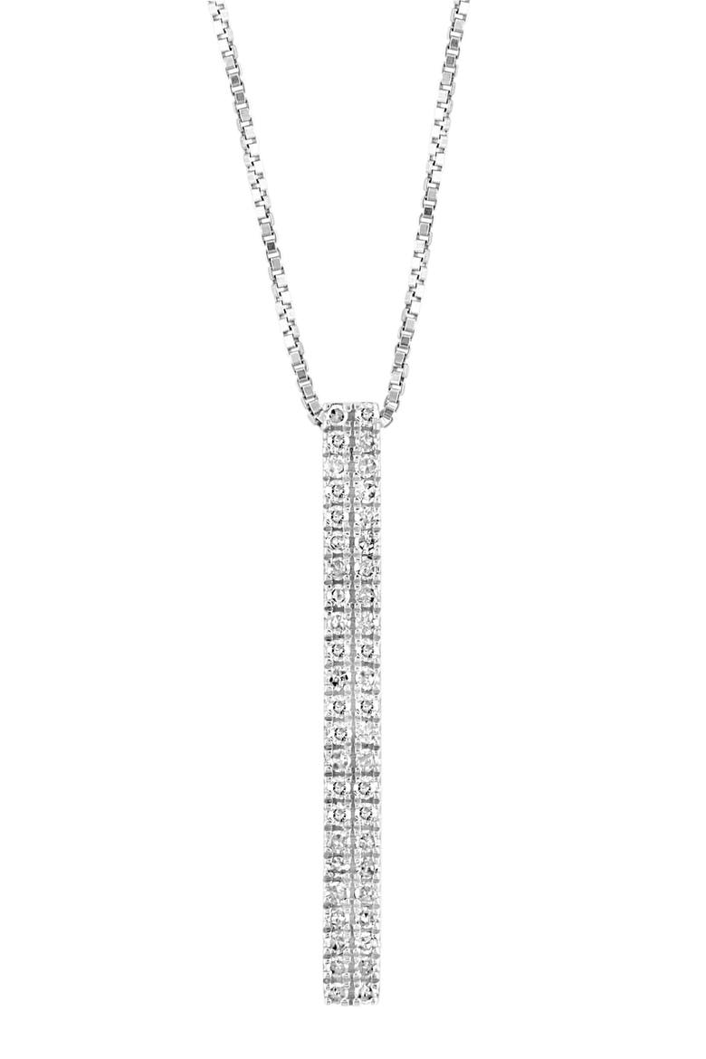 Sterling Silver Diamond Bar Pendant Necklace, Alternate, color, SILVER
