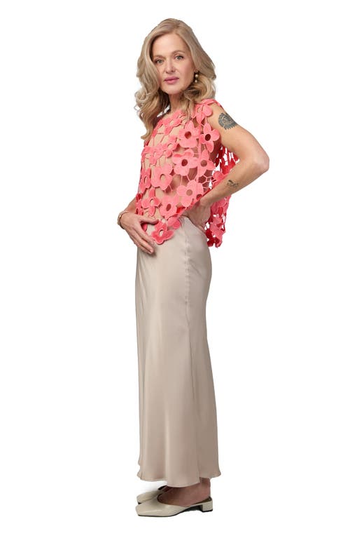 Saachi Floral Lace Vest In Pink