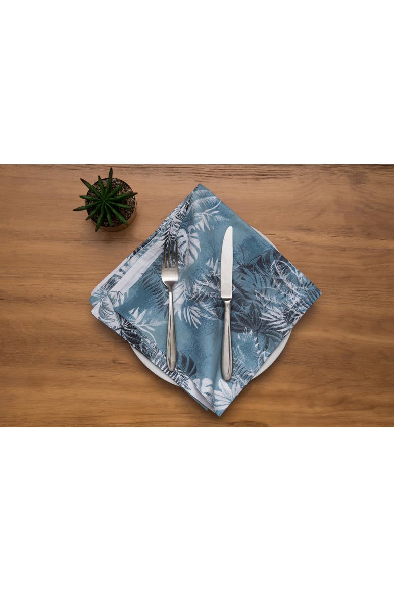 Bruno Palms Cloth Napkins Set of 6, Alternate, color, White