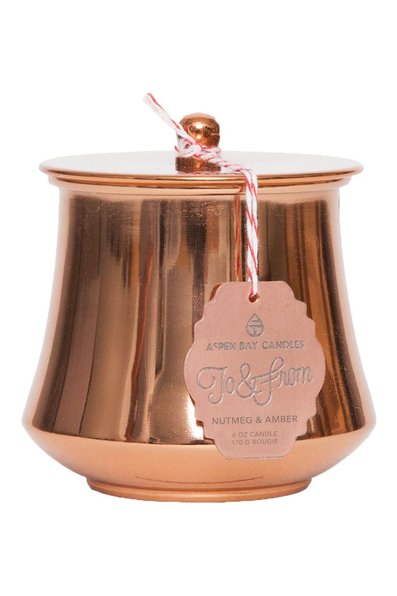 Candles Holiday Tin Candle, Main, color, NUTMEG AND AMBER